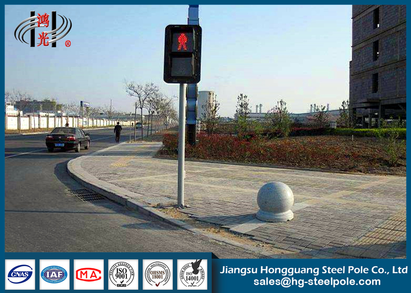 Sıcak Rulo Çelik Trafik poliçesi direkleri, Yaya geçidi için trafik lambası direği