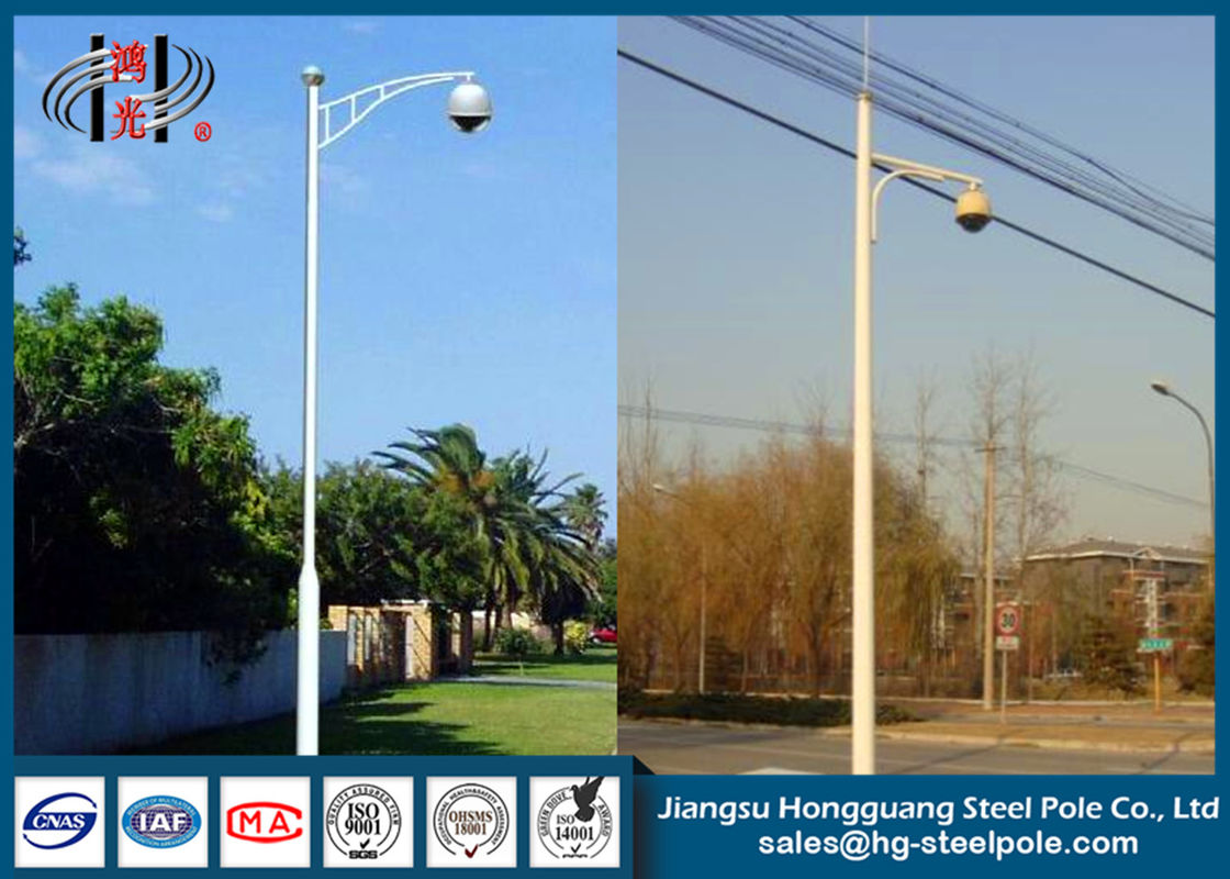 Q235 Single Arm Security Camera Pole For Traffic Monitor Project